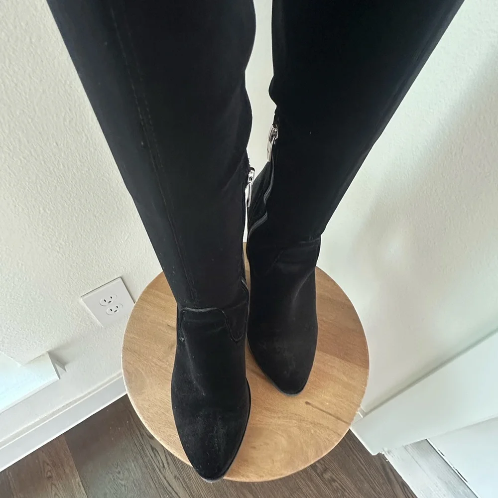 Marc Fisher Black Over-the-Knee Suede Block Heel Boots – Size 8 - Picture 3 of 9